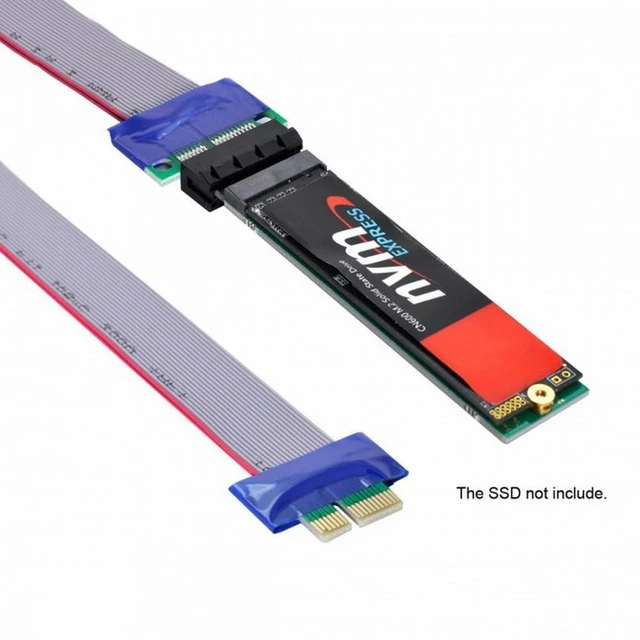 Alt view image 5 of 7 - Vszerda NGFF M-key NVME AHCI SSD to PCI-E 3.0 1x x1 Vertical Adapter with Cable Male to Female Extension