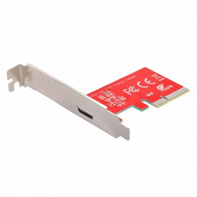 Alt view image 2 of 7 - Vszerda PCI-E 3.0 Express 4.0 x4 to Oculink External SFF-8612 SFF-8611 Host Adapter for PCIe SSD with Bracket