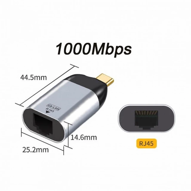 Alt view image 5 of 7 - Vszerda Type-C USB-C USB3.1 Source to 1000Mbps Gigabit Ethernet Network LAN Adapter for Laptop