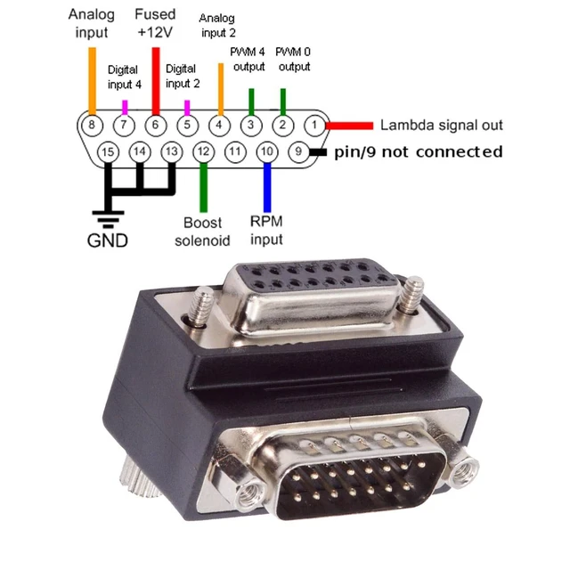 Alt view image 7 of 7 - Vszerda DSUB RS232 D-subminiature 15pin Male Nut to Female Screw Extension Adapter DB Connector Up 90 Degree Angled