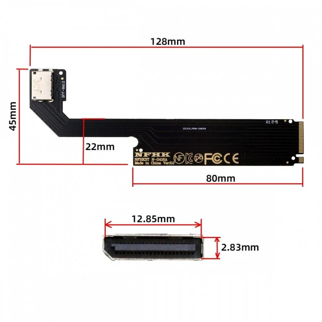 Alt view image 2 of 7 - Vszerda PCI-E 4.0 M.2 M-key to Oculink SFF-8612 SFF-8611 Host Adapter for 2024 ThinkBook 16+ AMD8845 External Graphics Card & SSD