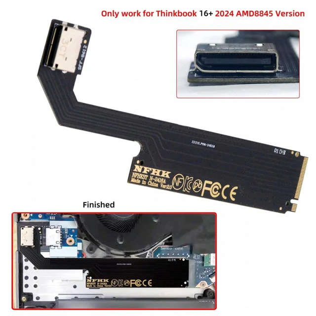 Alt view image 3 of 7 - Vszerda PCI-E 4.0 M.2 M-key to Oculink SFF-8612 SFF-8611 Host Adapter for 2024 ThinkBook 16+ AMD8845 External Graphics Card & SSD