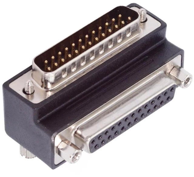 Main image of Vszerda DSUB Parallel LPT AES/EBU DB25pin Male Nut to Female Screw Extension Adapter DB Connector Up 90 Degree Angled