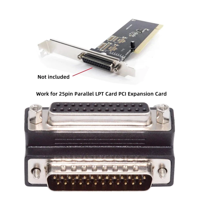 Alt view image 2 of 7 - Vszerda DSUB Parallel LPT AES/EBU DB25pin Male Nut to Female Screw Extension Adapter DB Connector Up 90 Degree Angled