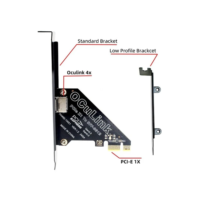 Alt view image 2 of 7 - Vszerda PCI-Express 4.0 PCIE 1x to Oculink SFF-8612 SFF-8611 Host Card for U.2 SSD eGPU External Graphics Card Dock
