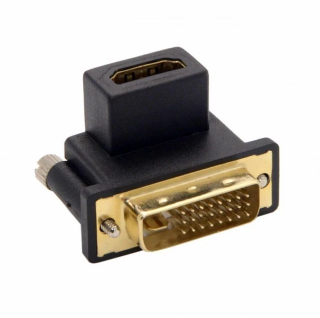 Main image of Vszerda 90 Degree Up Angled DVI Male to HDMI Female Adapter for Computer HDTV Graphics Card