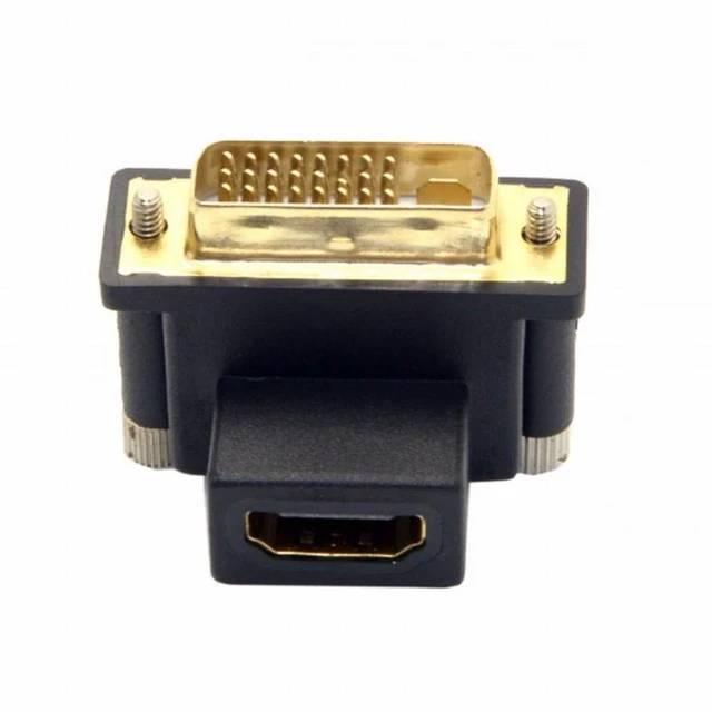 Alt view image 3 of 7 - Vszerda 90 Degree Up Angled DVI Male to HDMI Female Adapter for Computer HDTV Graphics Card