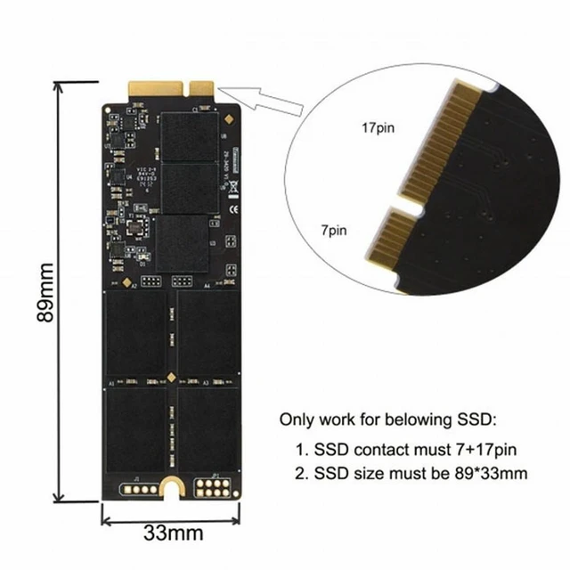 Alt view image 4 of 7 - Vszerda 2.5" SATA 22pin to MAC A1425 A1398 MC975 MC976 MD212 MD213 ME662 ME664 ME665 SSD Disk Case Enclosure White