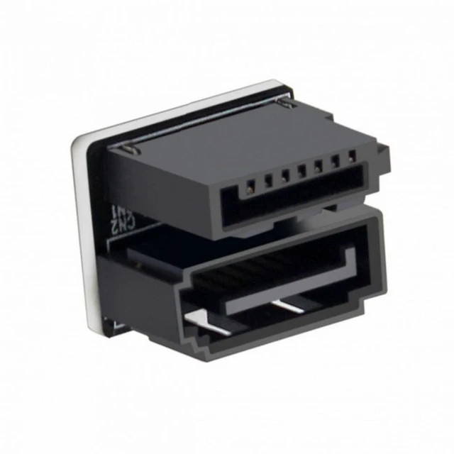 Main image of Vszerda Single SATA 7Pin Female to 7Pin Male 360 Degree Angled Adapter for Desktops SSD HDD Mainboard Motherboard