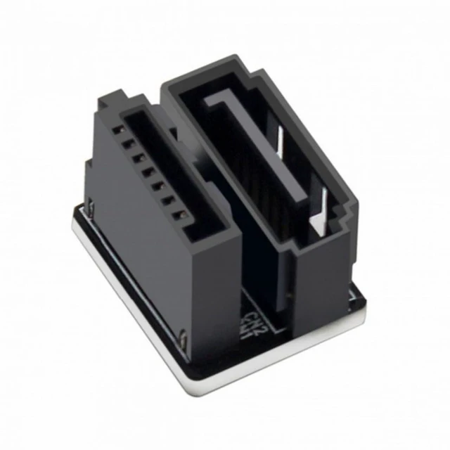Alt view image 2 of 6 - Vszerda Single SATA 7Pin Female to 7Pin Male 360 Degree Angled Adapter for Desktops SSD HDD Mainboard Motherboard