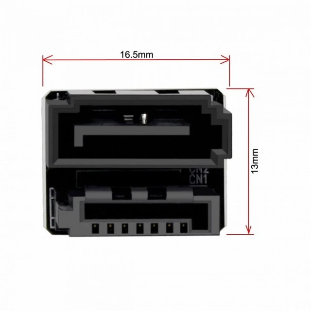 Alt view image 5 of 6 - Vszerda Single SATA 7Pin Female to 7Pin Male 360 Degree Angled Adapter for Desktops SSD HDD Mainboard Motherboard