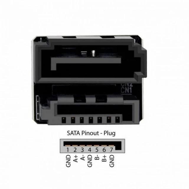 Alt view image 6 of 6 - Vszerda Single SATA 7Pin Female to 7Pin Male 360 Degree Angled Adapter for Desktops SSD HDD Mainboard Motherboard