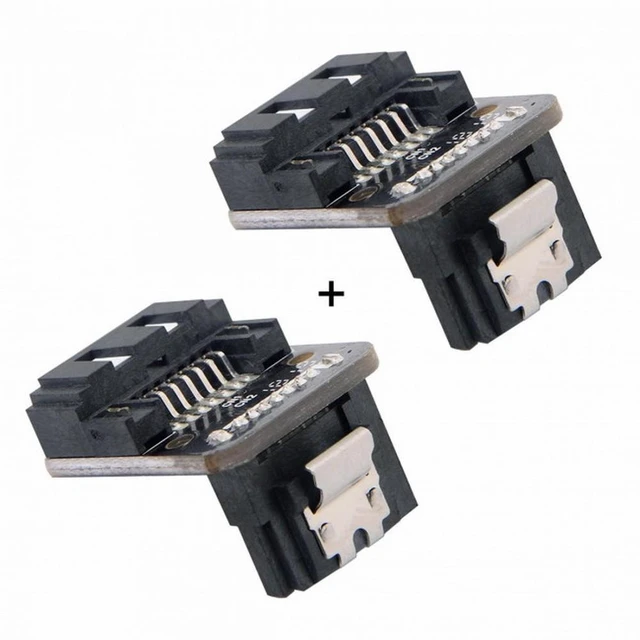 Alt view image 6 of 7 - Vszerda SATA 7Pin Female to 7pin Male Up 90 Degree Angled Adapter Mainboard Motherboard for Desktops SSD HDD