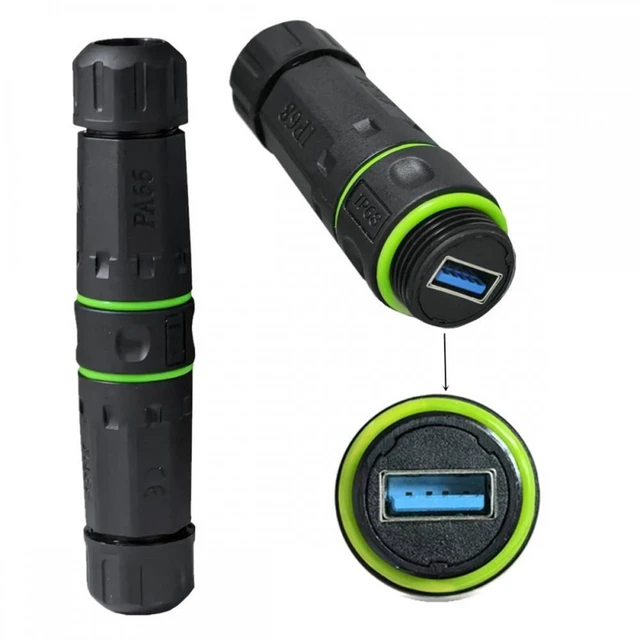 Main image of Vszerda M20 Locking IP68 Waterproof Type-A USB3.0 5Gbps USB-A Female to USB-A Female Extension Adapter Coupler