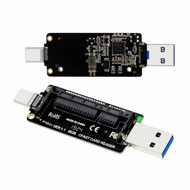 Alt view image 2 of 7 - Vszerda USB-C USB3.0 Type-C to CFast 2.0 Card Adapter PCBA CFast Card Reader for Desktop Laptop