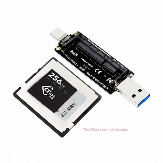 Alt view image 3 of 7 - Vszerda USB-C USB3.0 Type-C to CFast 2.0 Card Adapter PCBA CFast Card Reader for Desktop Laptop