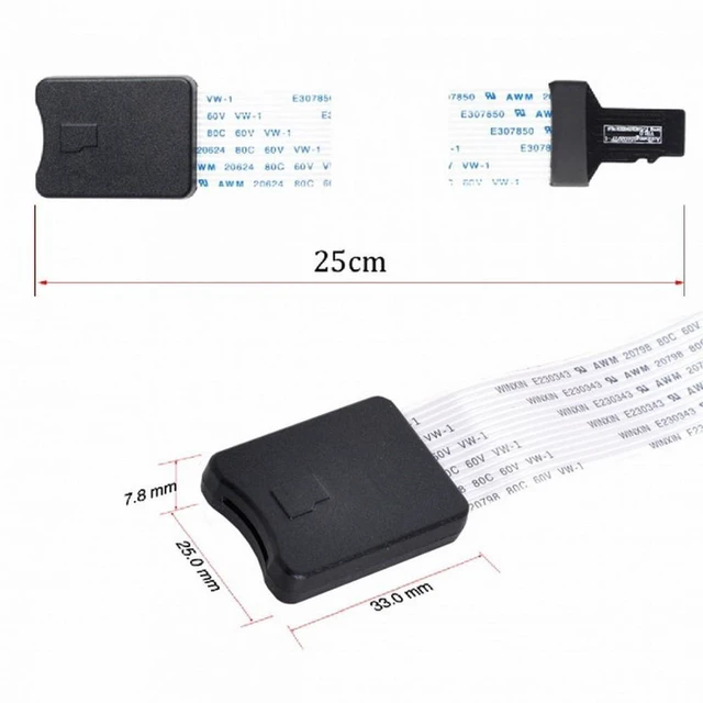 Alt view image 3 of 7 - Vszerda Micro-SD TF Memory Card Kit Male to TF Female Extension Soft Flat FPC Cable Extender 25cm