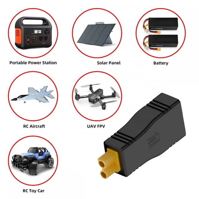 Alt view image 6 of 7 - Vszerda XT60 Female SC100 Protocol to XT30 Female Fast Charging Adapter for RC Lipo Battery Quadcopter Multicopter Aeromodelling