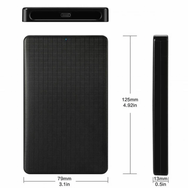 Alt view image 3 of 5 - Vszerda 5Gbps Type-C USB-C to 2.5 Inch SATA SSD HDD External Hard Disk Enclosure for Laptop PC (Black)