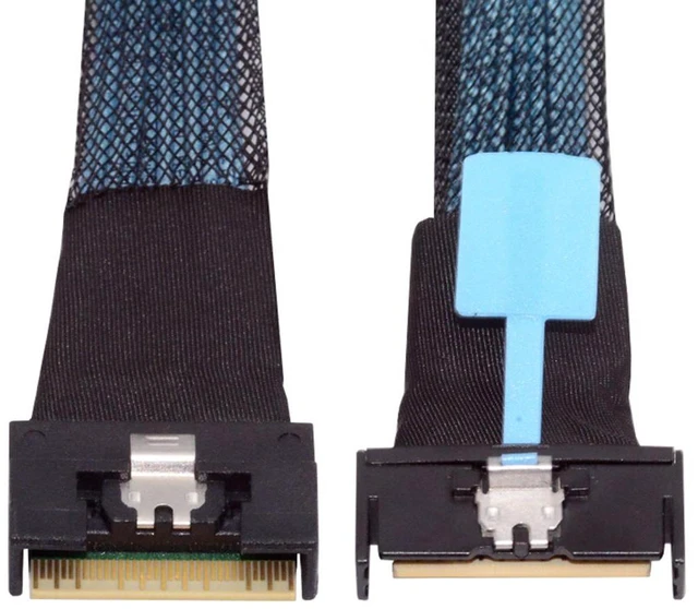 Main image of Vszerda PCI-E 5.0 Mini Cool Edge IO MCIO PCI-E 8i 74Pin Male to Slimline SFF-8654 SAS 4.0 74Pin Male Extender Cable 50cm
