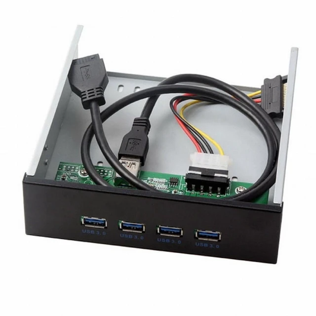 Alt view image 2 of 5 - Vszerda USB 3.0 HUB 4 Ports Front Panel to Motherboard 20Pin Connector Cable 5Gbps for 5.25" CD-ROM Bay