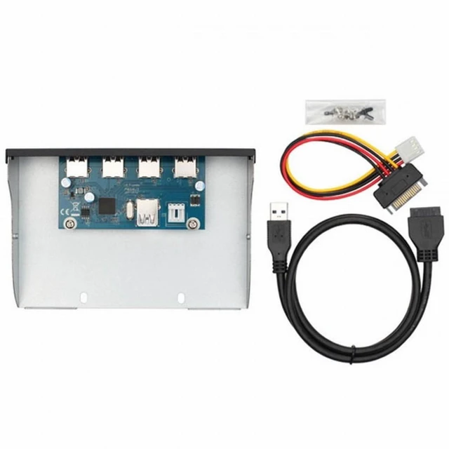 Alt view image 4 of 5 - Vszerda USB 3.0 HUB 4 Ports Front Panel to Motherboard 20Pin Connector Cable 5Gbps for 5.25" CD-ROM Bay