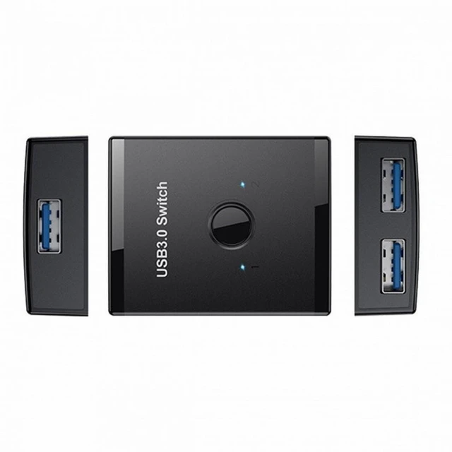 Alt view image 3 of 7 - Vszerda KVM USB 3.0 Bidirectional Switch Selector 2 to 1 PCs Sharing or 1 to 2 Hub for Keyboard Mouse Scanner Printer