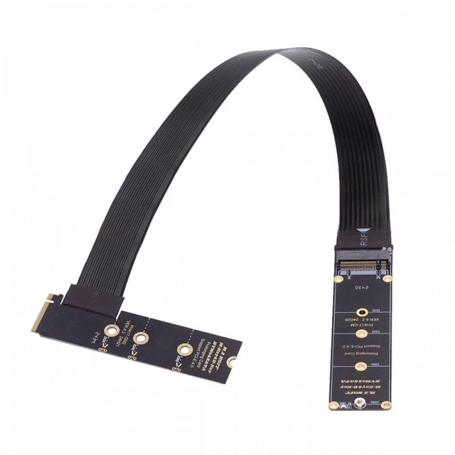 Main image of Vszerda NGFF M-Key NVME Male to Female Extension PCI Express Cable 30cm Right Angled Type 90 Degree PCI-E 4.0 for Mainboard SSD 2230/2242/2260/2280
