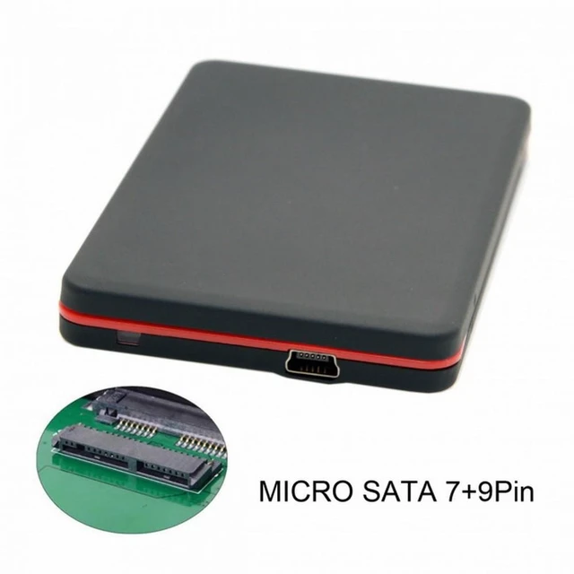 Alt view image 4 of 7 - Vszerda USB2.0 480Mbps to 1.8 inch Micro SATA 16pin 7+9 SSD HDD External Hard Disk Enclosure