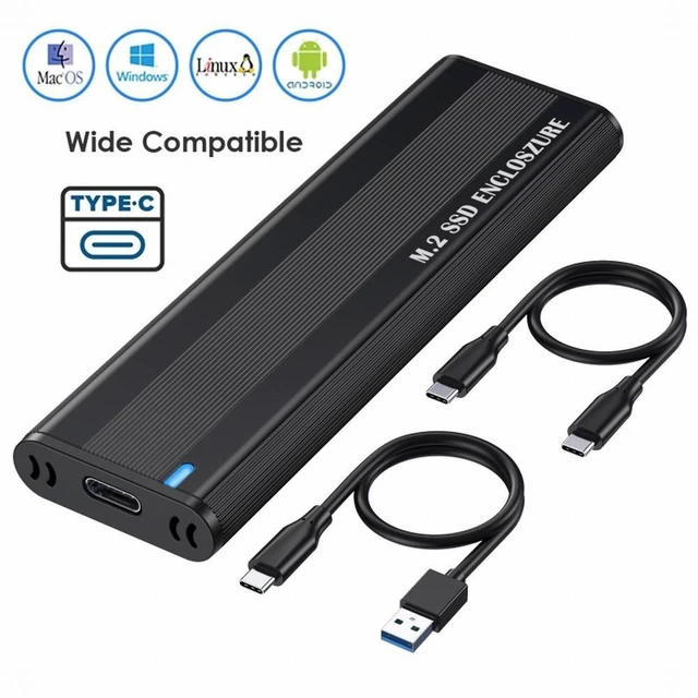 Alt view image 3 of 7 - Vszerda NGFF USB 3.0 Type-C USB-C to NVME M-key M.2 NGFF SATA SSD External PCBA Case Enclosure RTL9210B Chipset