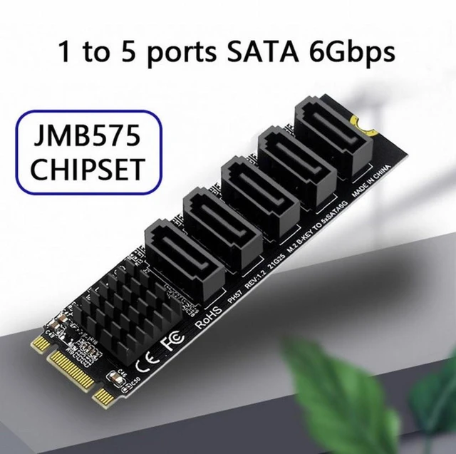 Main image of Vszerda NGFF Key B+M to SATA 3.0 6Gbps 5 Ports Adapter Converter PM Multi Port Select JMB575 2280
