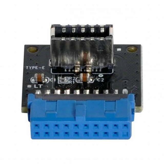 Alt view image 2 of 6 - Vszerda USB 3.1 Front Panel Socket Key-A Type-E to USB 3.0 20Pin Header Male Extension Adapter for Motherboard
