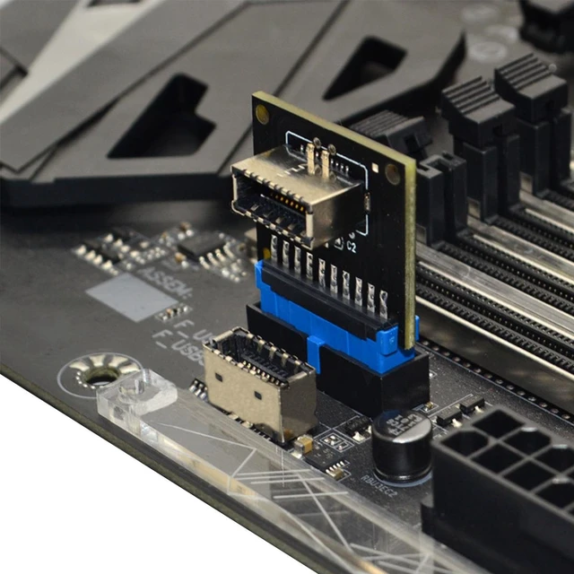 Alt view image 5 of 6 - Vszerda USB 3.1 Front Panel Socket Key-A Type-E to USB 3.0 20Pin Header Male Extension Adapter for Motherboard