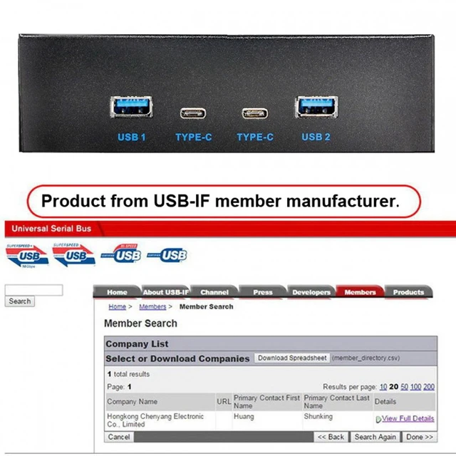 Alt view image 5 of 7 - Vszerda Cable 10Gbps USB 3.1 Type-A & Type-C HUB 4 Ports Front Panel to Motherboard Type-E Connector Cable 10Gbps for 5.25" CD-ROM Bay Tray
