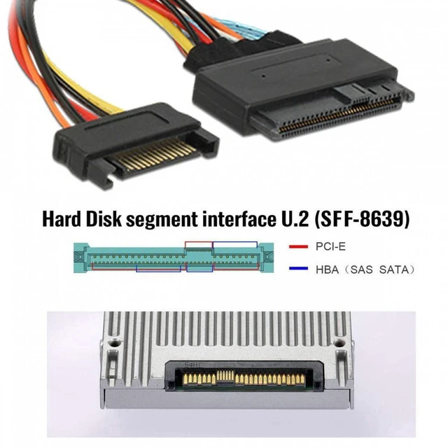 Alt view image 5 of 7 - Vszerda MCIO 4x Mini Cool Edge IO to U.2 SFF-8639 NVME PCIe PCI-Express Cable for Mainboard SSD