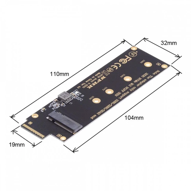 Alt view image 5 of 7 - Vszerda NVMe NGFF M-key 4X to PCI-E Ruler 1U GEN-Z EDSFF Short SSD E1.S Host Carrier Adapter