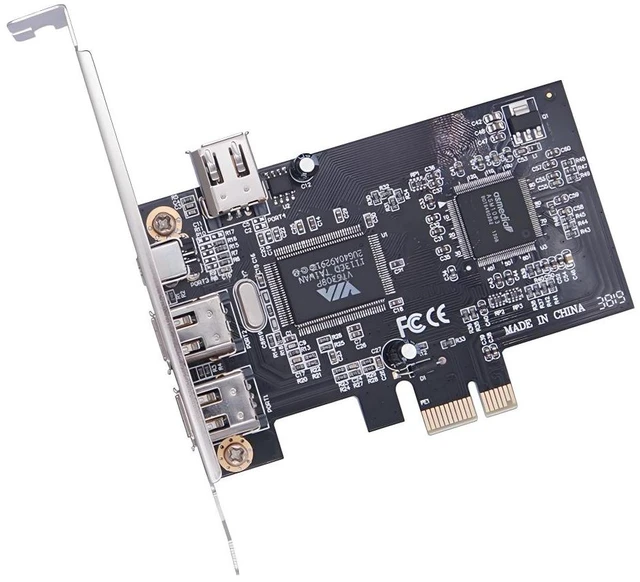 Main image of Vszerda PCI-E 1X 4X 16X to Firewire 400 Capture Card IEEE 1394a PCI Express 4 Ports Card 6Pin and 4Pin IEEE-1394 400Mbps Adapter for Windows Mac Os Linux