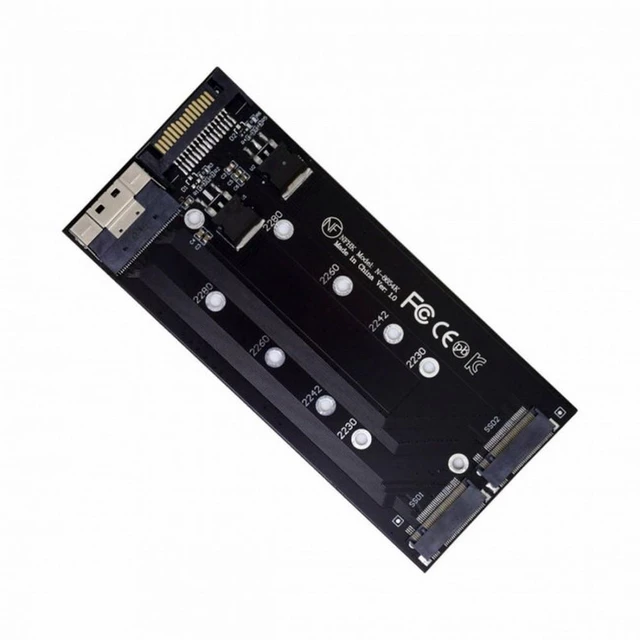 Main image of Vszerda Dual 2X NVME M.2 AHCI to PCIE Express 3.0 4.0 Slimline SFF-8654 8X Raid Card VROC Raid0 Hyper Adapter