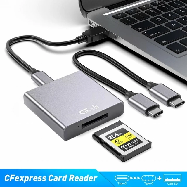 Alt view image 7 of 7 - Vszerda USB3.1 Type-C USB3.0-A to CF Express Extension Card Reader for CFE Type-B Support R5 Z6 Z7 CFB Memory Card