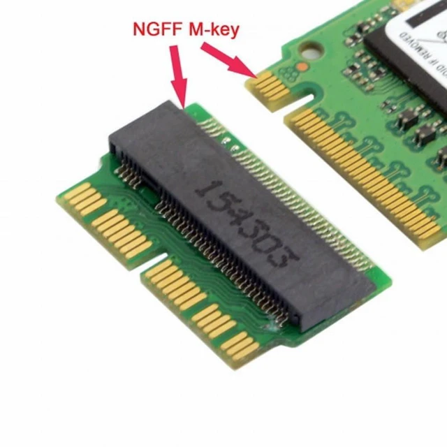 Alt view image 4 of 7 - Vszerda 12+16pin 2014 2015 Macbook to M.2 NGFF M-Key AHCI SSD Convert Card for A1493 A1502 A1465 A1466