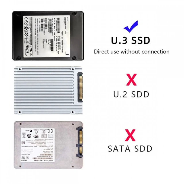 Alt view image 4 of 7 - Vszerda PCI-E 4.0 x4 Lane PCI Express Host to U.3 U3 Kit SFF-8639 SSD Adapter for Motherboard Compatible with PM1735 NVMe PCIe SSD