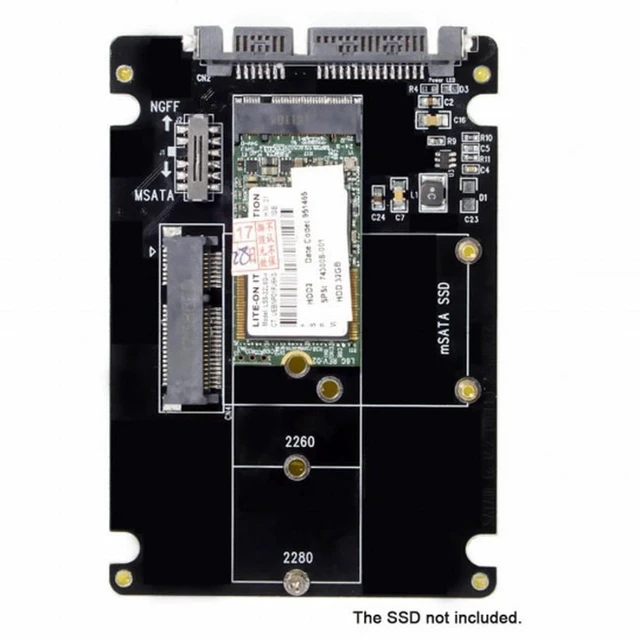 Alt view image 3 of 7 - Vszerda Combo M.2 NGFF B-key mSATA SSD to SATA 3.0 Adapter Converter Case Enclosure with Switch