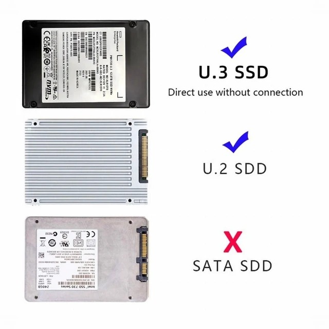 Alt view image 4 of 7 - Vszerda PCI-E 4.0 x1 Lane PCI Express Host to U.3 U3 Kit SFF-8639 SSD Adapter for Motherboard Compatible with PM1735 NVMe PCIe SSD