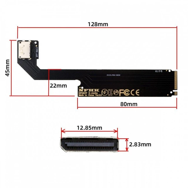 Alt view image 2 of 7 - Vszerda PCI-E 4.0 M.2 M-key to Oculink SFF-8612 SFF-8611 Host Adapter for 2024 ThinkBook 16+ AMD8845 External Graphics Card & SSD