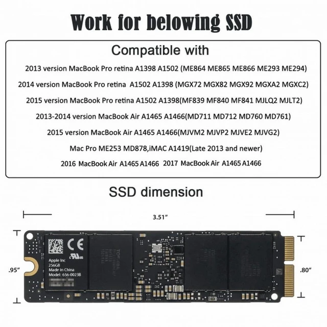 Alt view image 7 of 7 - Vszerda PCI Express PCI-E 1X to 12+16Pin 2013-2017 Mac Pro Air SSD Convert Card for A1493 A1502 A1465 A1466