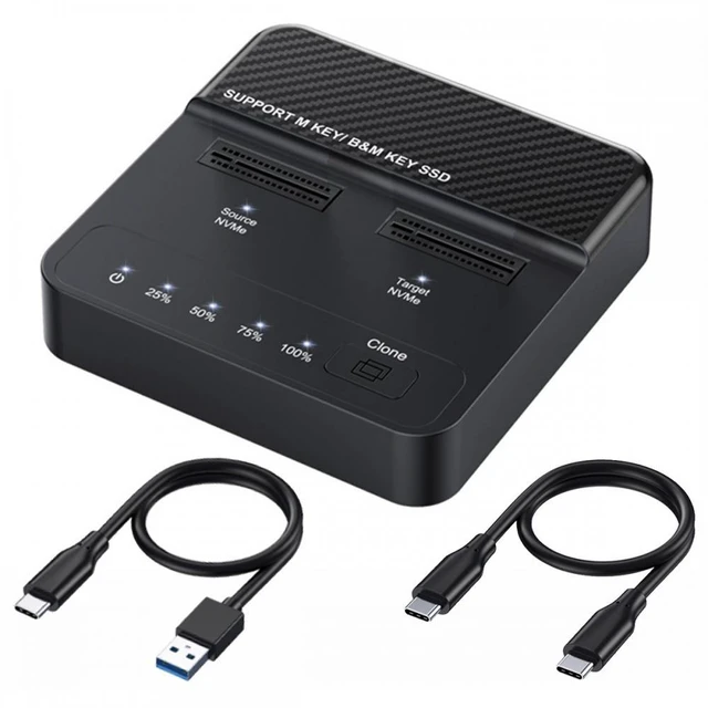 Main image of Vszerda NVME M.2 NGFF M-Key Cloner Dual-Bay to Type-C USB-C One-Click Offline Clone Backup Enclosure 20Gbps Hyper Vertical Duplicator