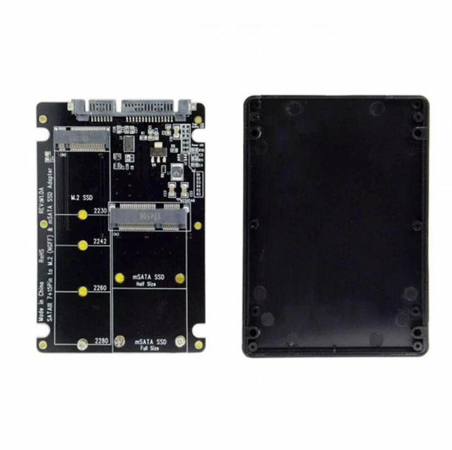 Alt view image 2 of 7 - Vszerda 2 in 1 Combo M.2 NGFF B-key mSATA SSD to SATA 3.0 Adapter Converter Case Enclosure