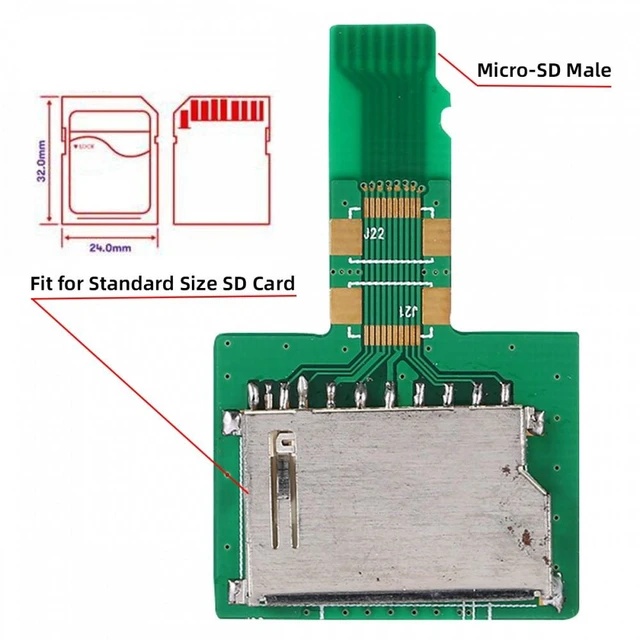 Alt view image 2 of 6 - Vszerda 5pcs/lot Micro SD TF Memory Card Kit Male to Standard SD Female Extension Adapter Extender PCBA Reader for Car GPS Phone