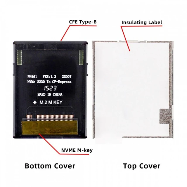 Alt view image 2 of 7 - Vszerda CFexpress Type-B to NVME 2230 Memory Card Kit Case CFE CFB NGFF M-key Adapter Compatible with XS Camera 8K RAW PCIe Expansion