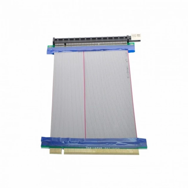 Alt view image 7 of 7 - Vszerda PCI-E Express 16X to 16x Male to Female Riser Extender Card Ribbon Cable 20cm